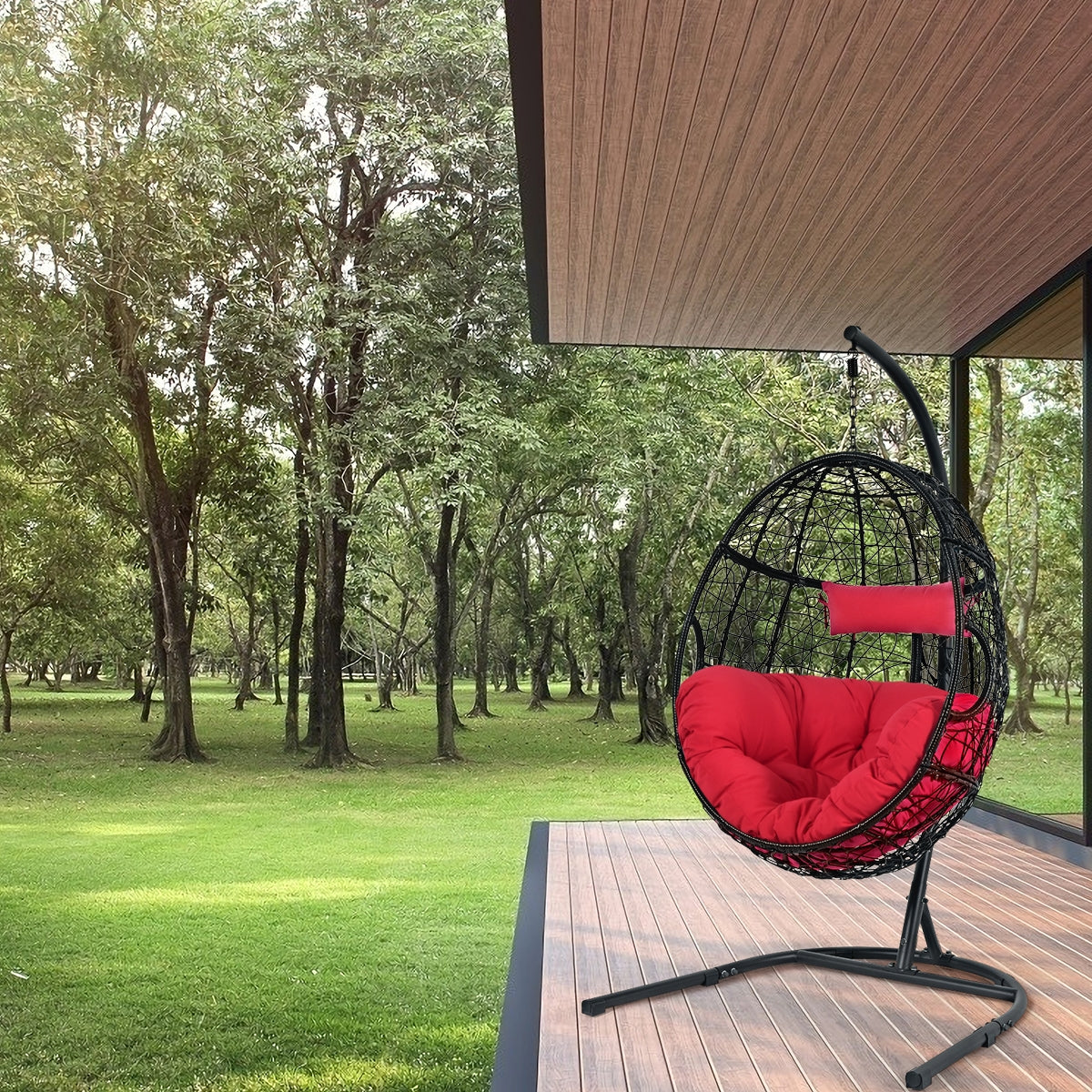 Hanging Hammock Chair with Stand and Cushion