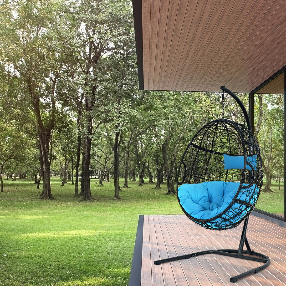 Hanging Hammock Chair with Stand and Cushion