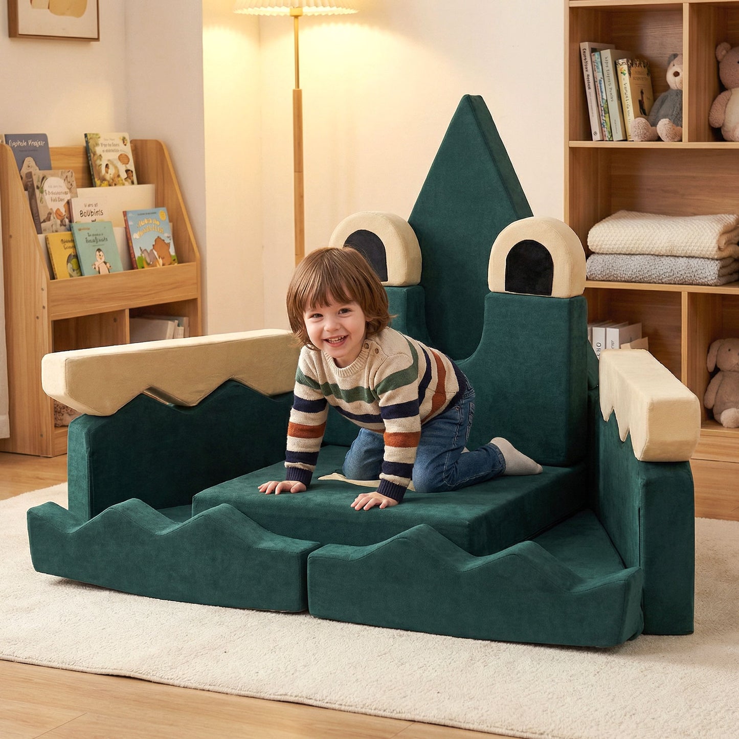 17-Piece Modular Kids Play Couch with Washable Cover