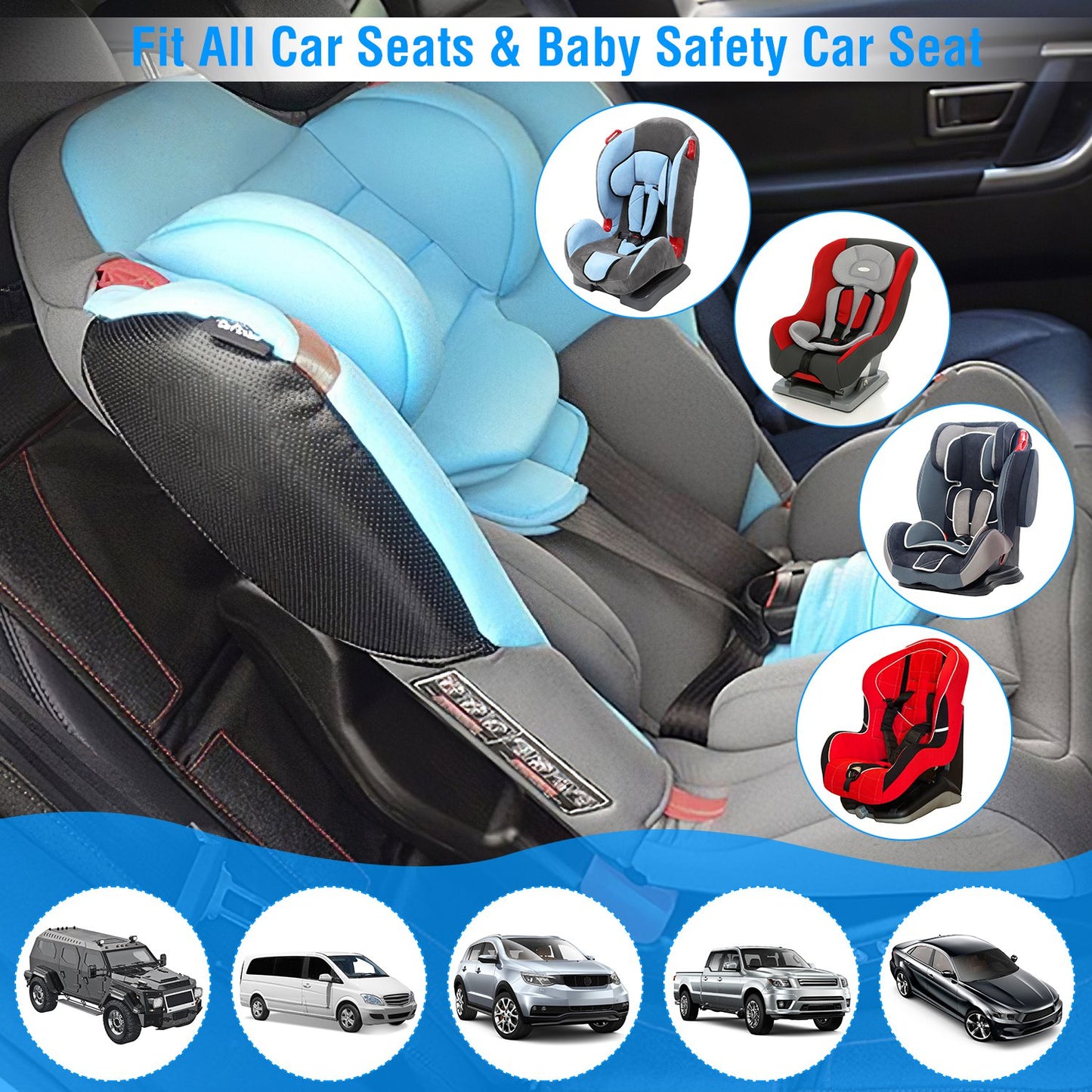 Car Seat Protector with Thick Padding - 2 Pack