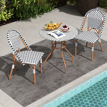 3-Piece Bistro Patio Dining Set with Round Table & 2 Chairs