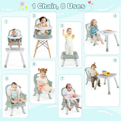 6-in-1 Convertible High Chair with Adjustable Tray