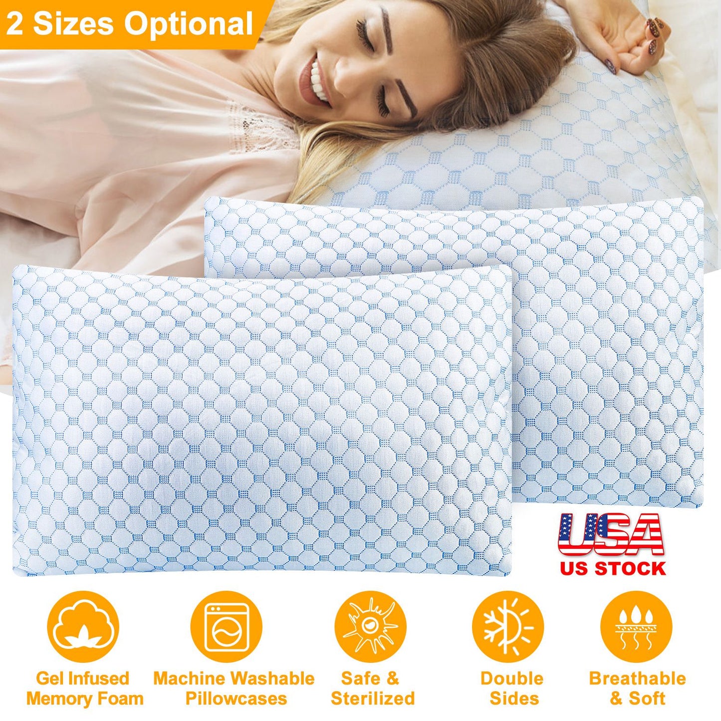 Cooling Memory Foam Pillow with Adjustable Fill