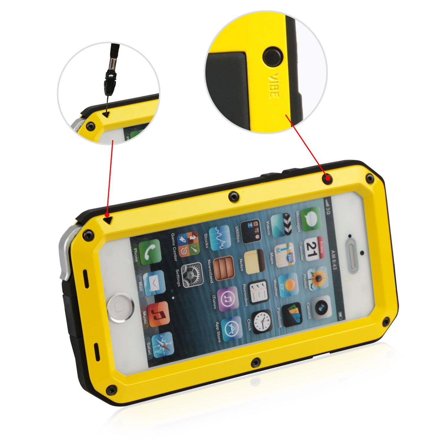 iPhone 6s Plus Rugged Full Cover Case with Screen Protector