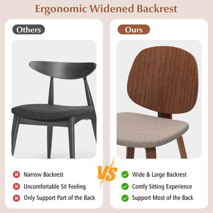 Bentwood Dining Chairs Set of 2 with Padded Seats - Walnut