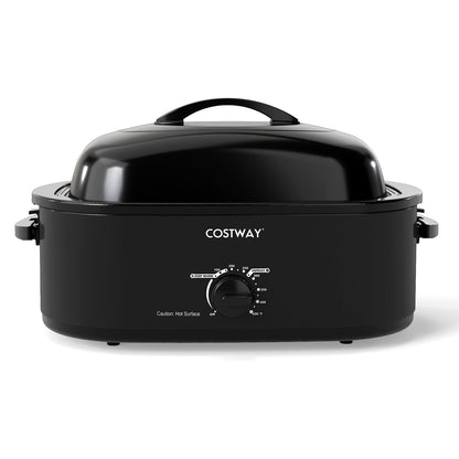 18QT Electric Roaster Oven with Self-Basting Lid Turkey Roaster with Removable Pan