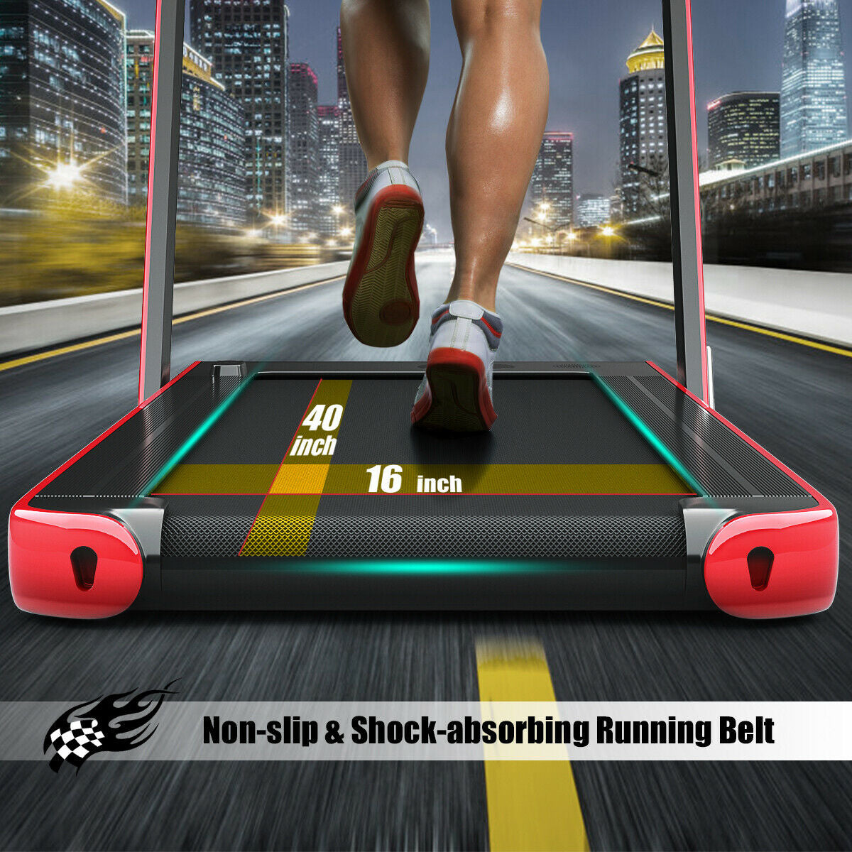 2-in-1 Folding Treadmill with Dual Display and Remote Control