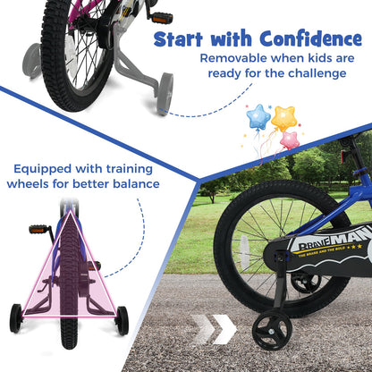 Kids Bike 14-Inch with Removable Training Wheels Navy