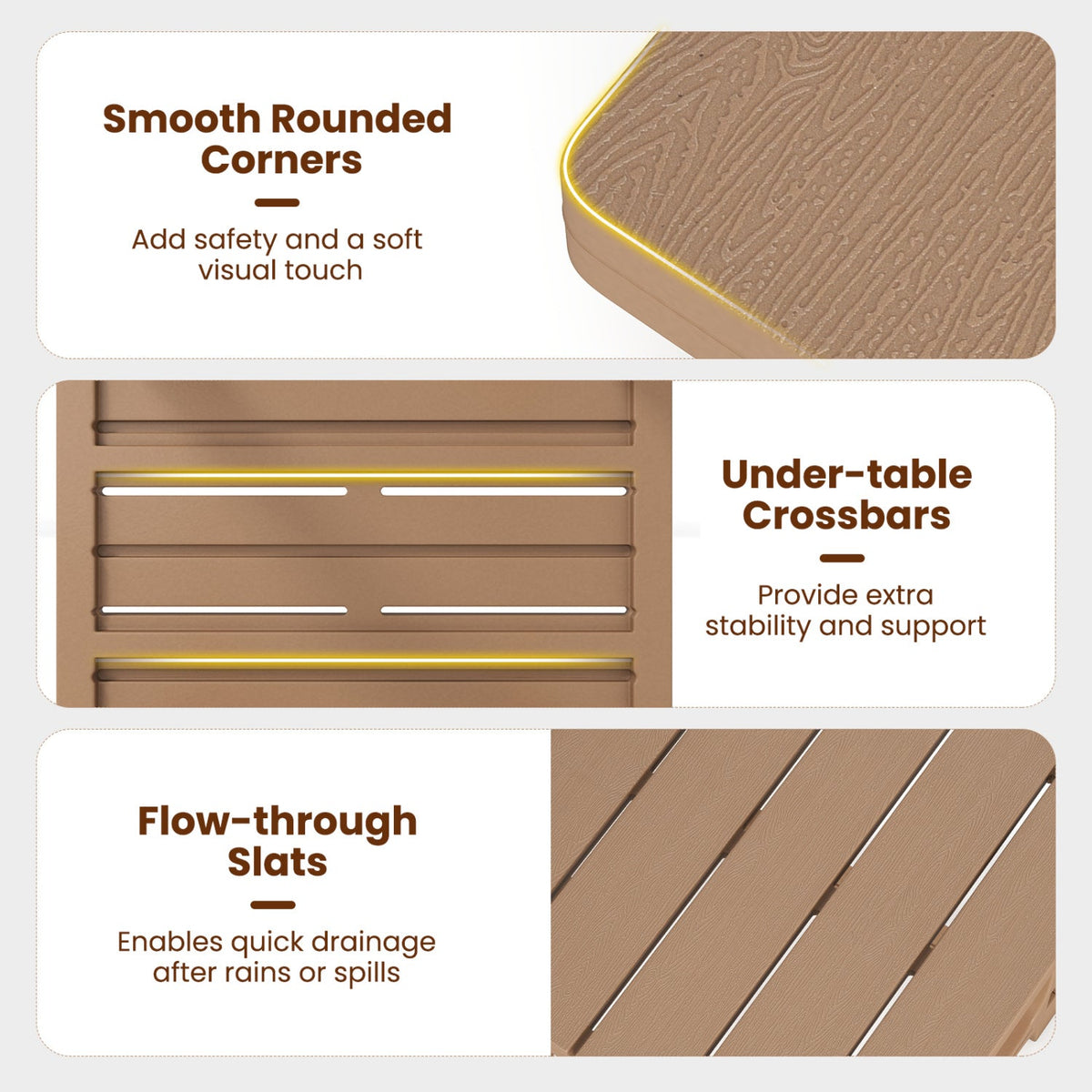 18" Adirondack Side Table with Slatted HDPE Surface