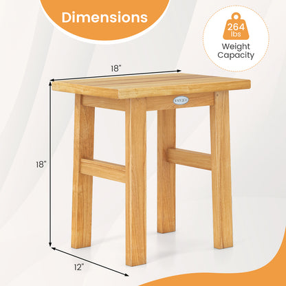 Teak Shower Bench 18 Inch Spa Bath Stool