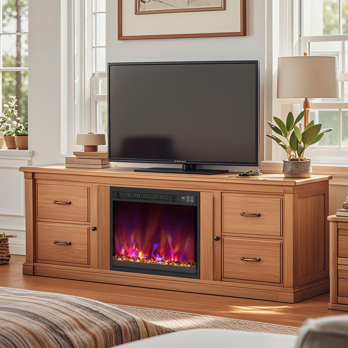18/23/26 Inch 1500W Electric Fireplace Insert with Remote Control