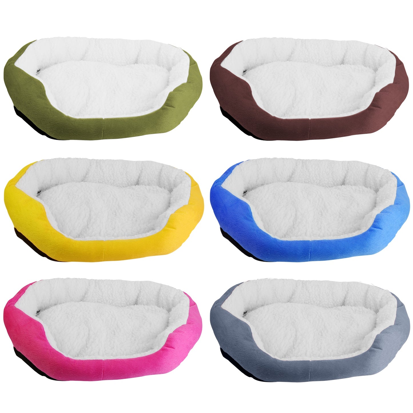 Soft Fleece Dog Bed with Reversible Cushion for Small Pets