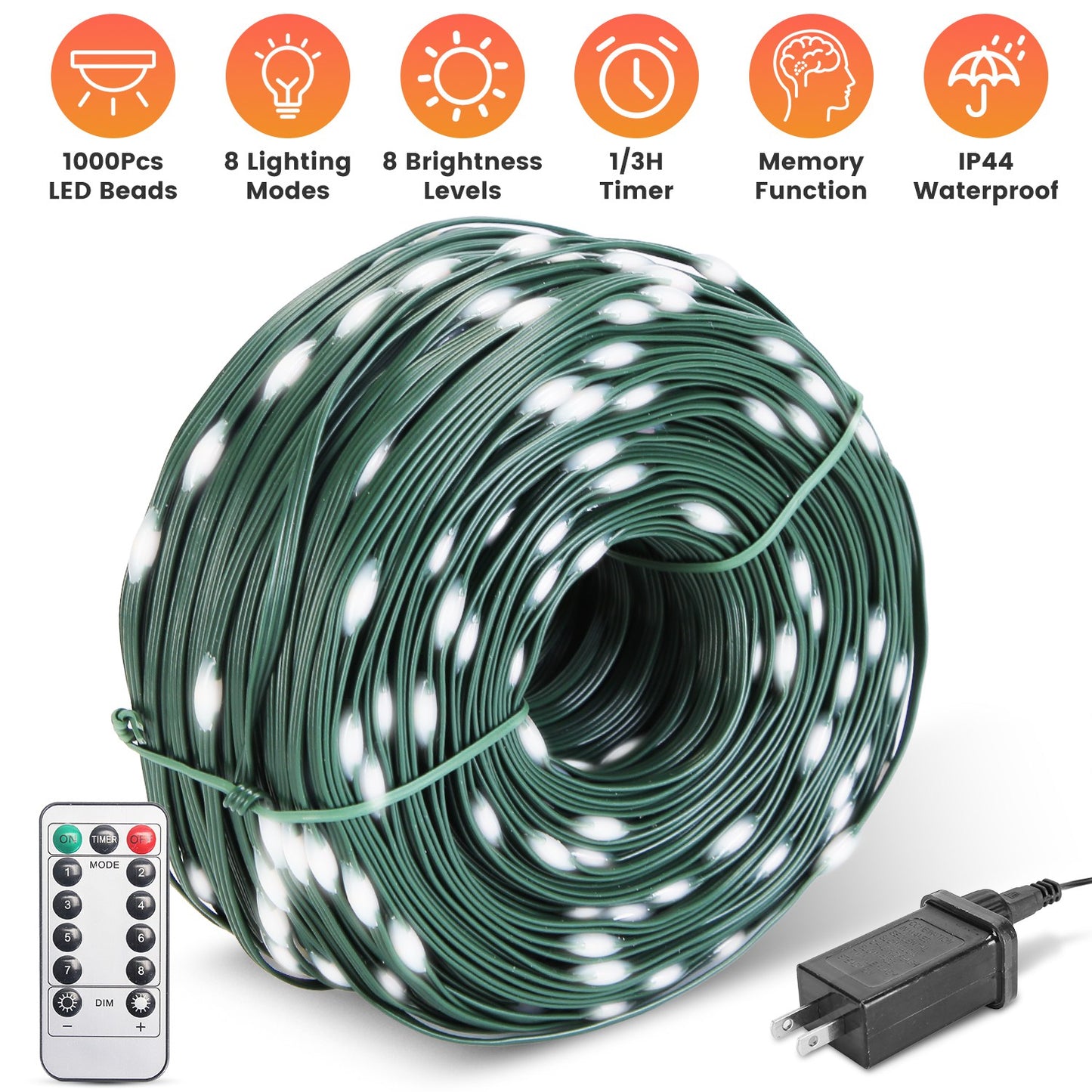 330FT 1000 LED String Lights with Remote & Timer