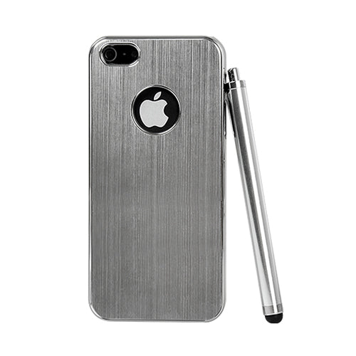 iPhone 5 Aluminum Hard Case with Stylus Pen - Silver