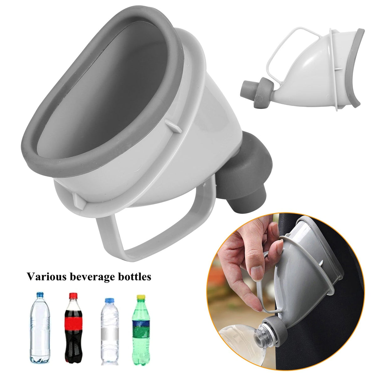 Unisex Potty Pee Funnel Adult EmergencyÊUrinal Device Portable Male Female Toilet For Car Camping Travel Outdoor