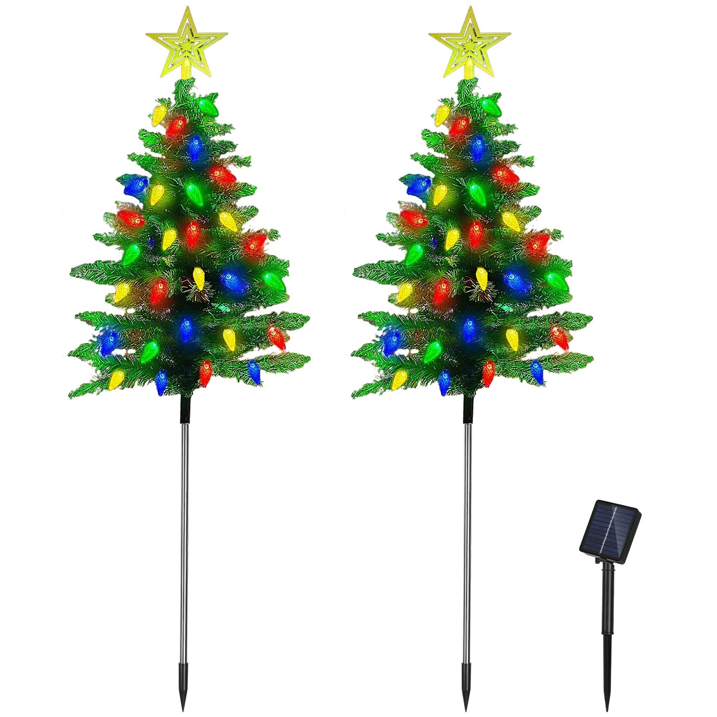 Solar Christmas Tree Pathway Lights with 100 LED & 8 Modes