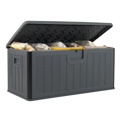 100 Gallon Large Deck Box with Lockable Lid for Patio