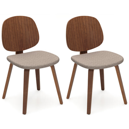 Bentwood Dining Chairs Set of 2 with Padded Seats - Walnut