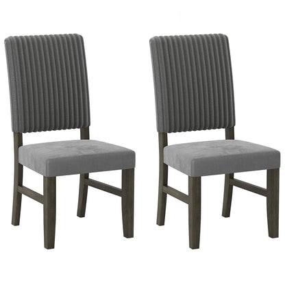 Mid-Century Velvet Dining Chairs Set of 2 - Grey