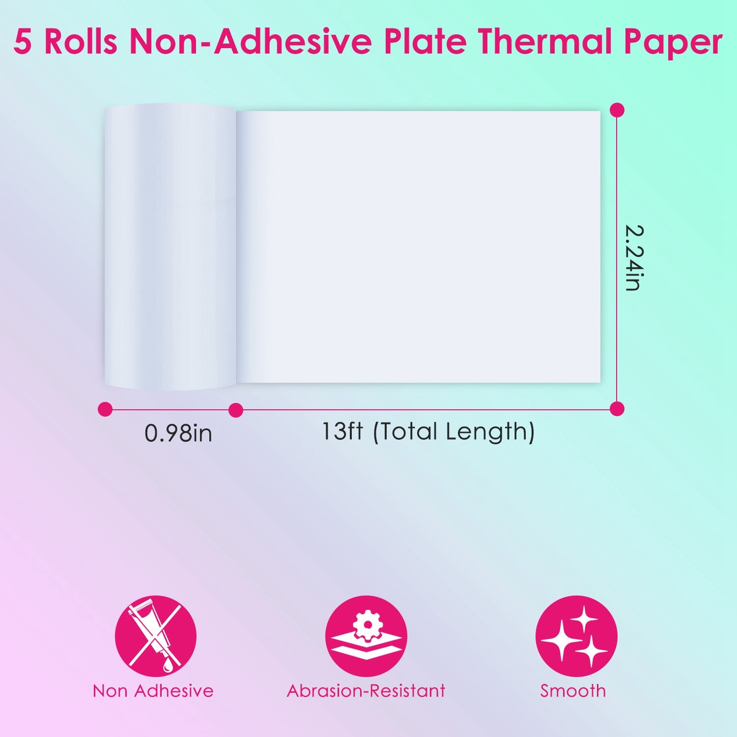 Thermal Printer Paper Rolls 57x25mm - 5 Pack White