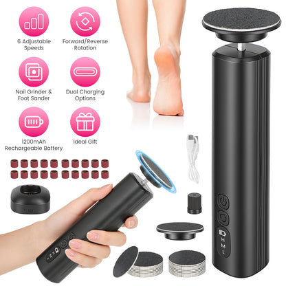 Electric Foot Callus Remover with Nail Grinder & 40 Discs