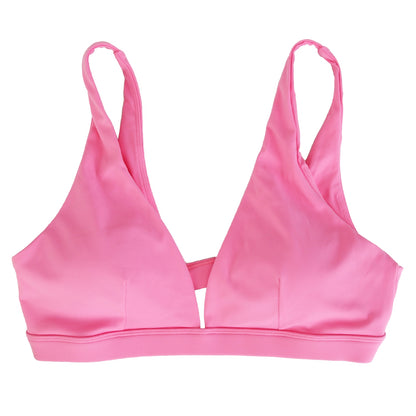 Women Deep V-Neck Sports Bras U-Shaped Back Sport Bras Padded Strappy Crop Open Back Low Impact Bras Sexy Fitness Tank Tops with Removable Pads for Gy