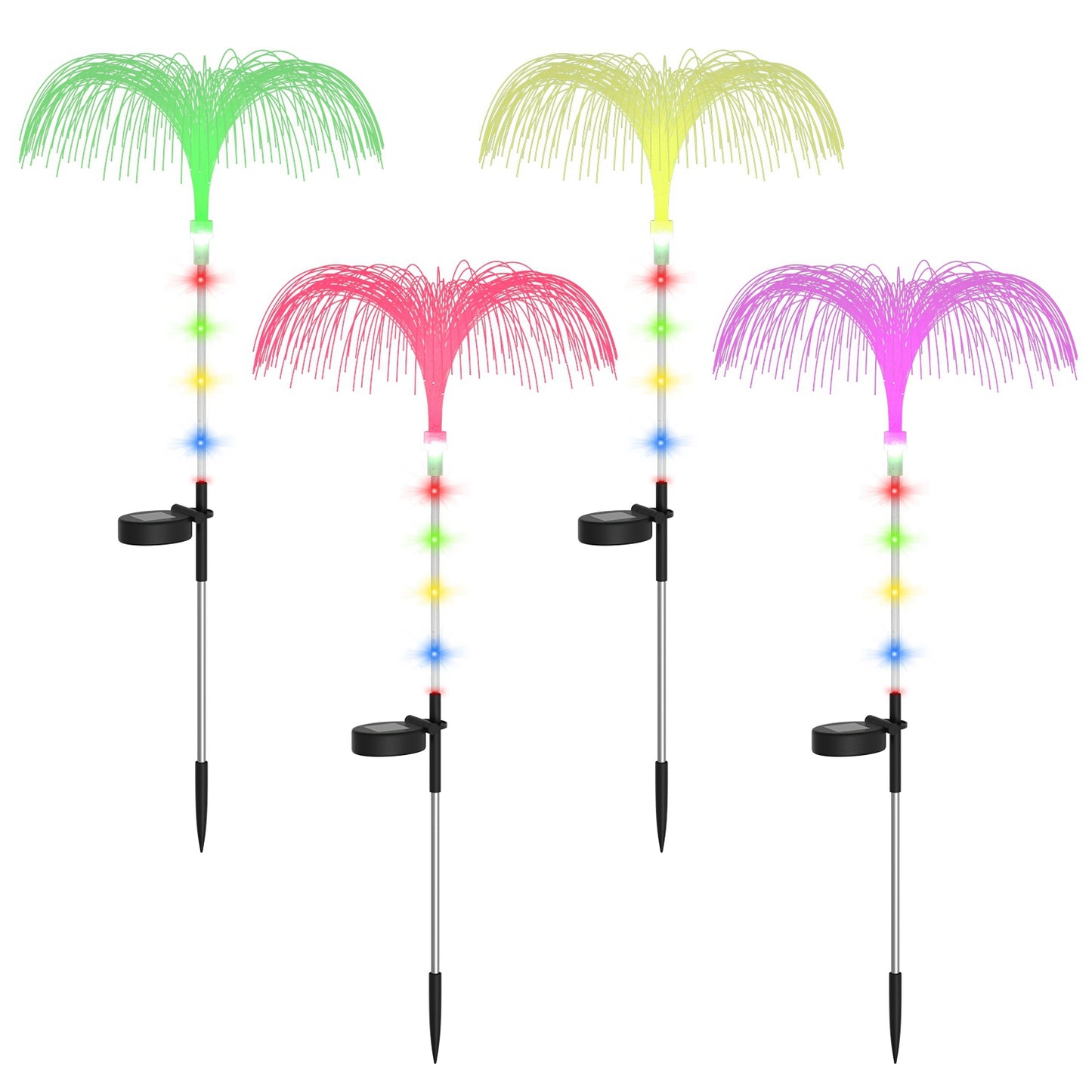 Solar Jellyfish Garden Lights 4-Pack with Color Changing LEDs
