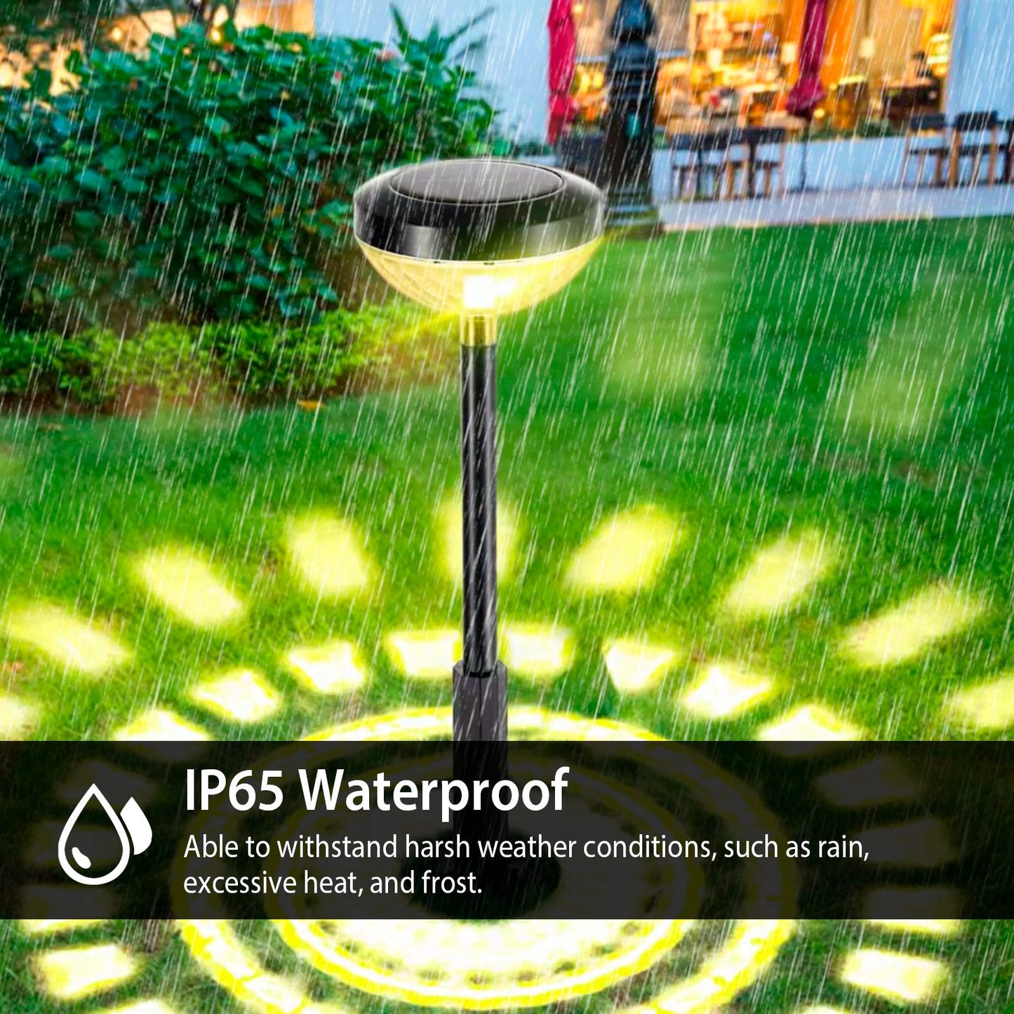 Solar Pathway Lights with Sunflower Pattern Projection (4-Pack)