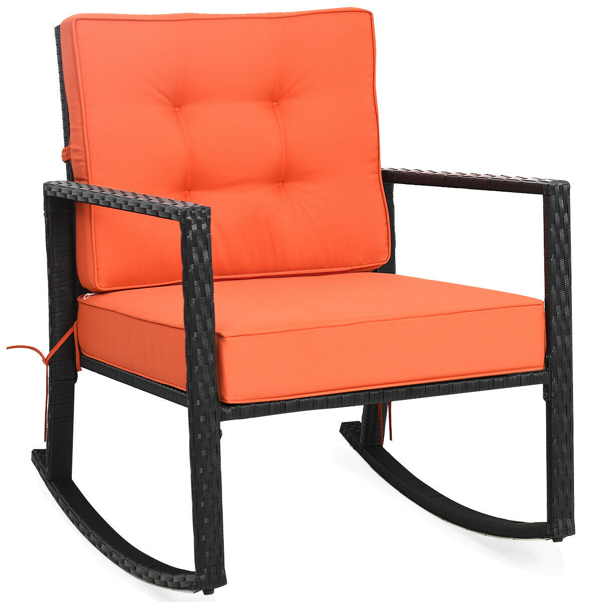 Rattan Rocking Chair with Cushion for Patio