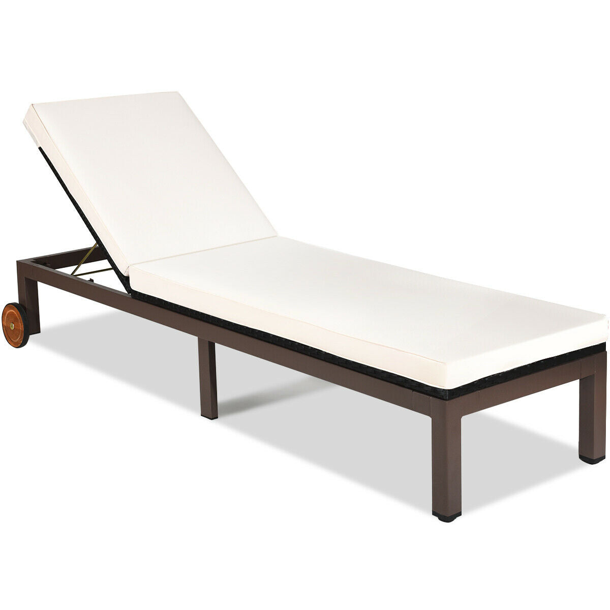 Adjustable Patio Chaise Lounge Chair with Cushion