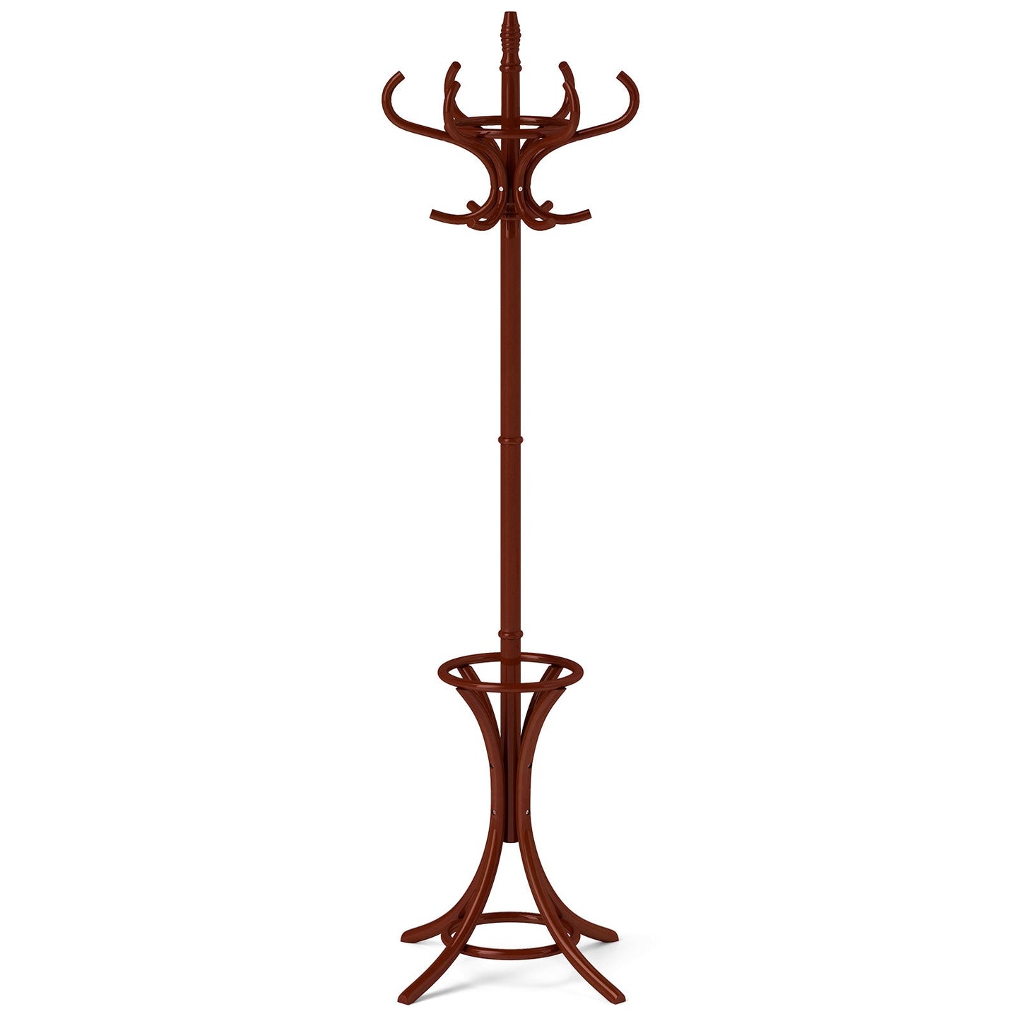 Wood Standing Hat Coat Rack with Umbrella Stand
