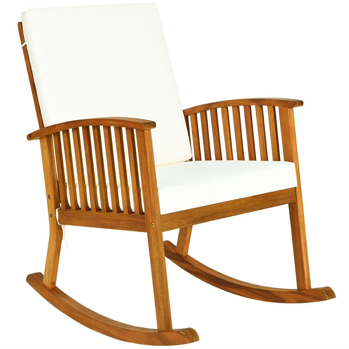 Acacia Wood Rocking Chair with Washable Cushions