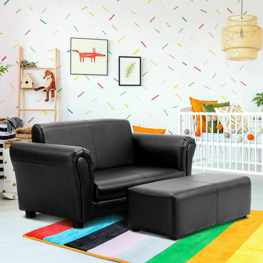 Kids Double Sofa with Ottoman
