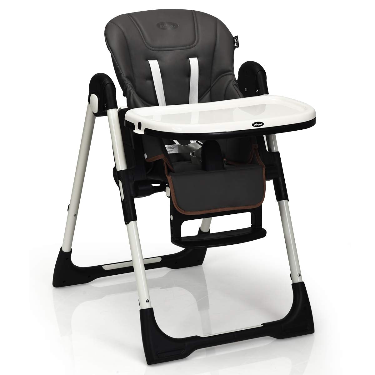 Foldable High Chair with Adjustable Backrest and Height
