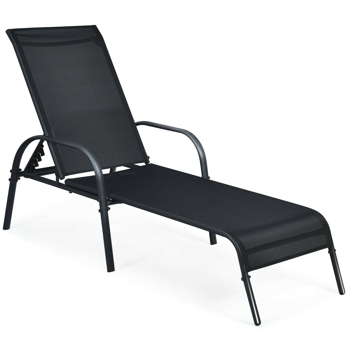 Adjustable Patio Chaise Lounge Chair with 5-Position Backrest
