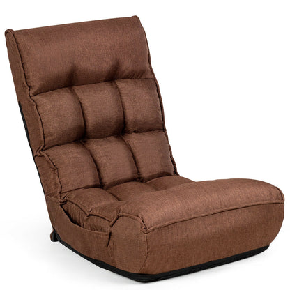 4-Position Adjustable Floor Chair with Folding Design
