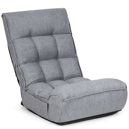 4-Position Adjustable Floor Chair with Folding Design