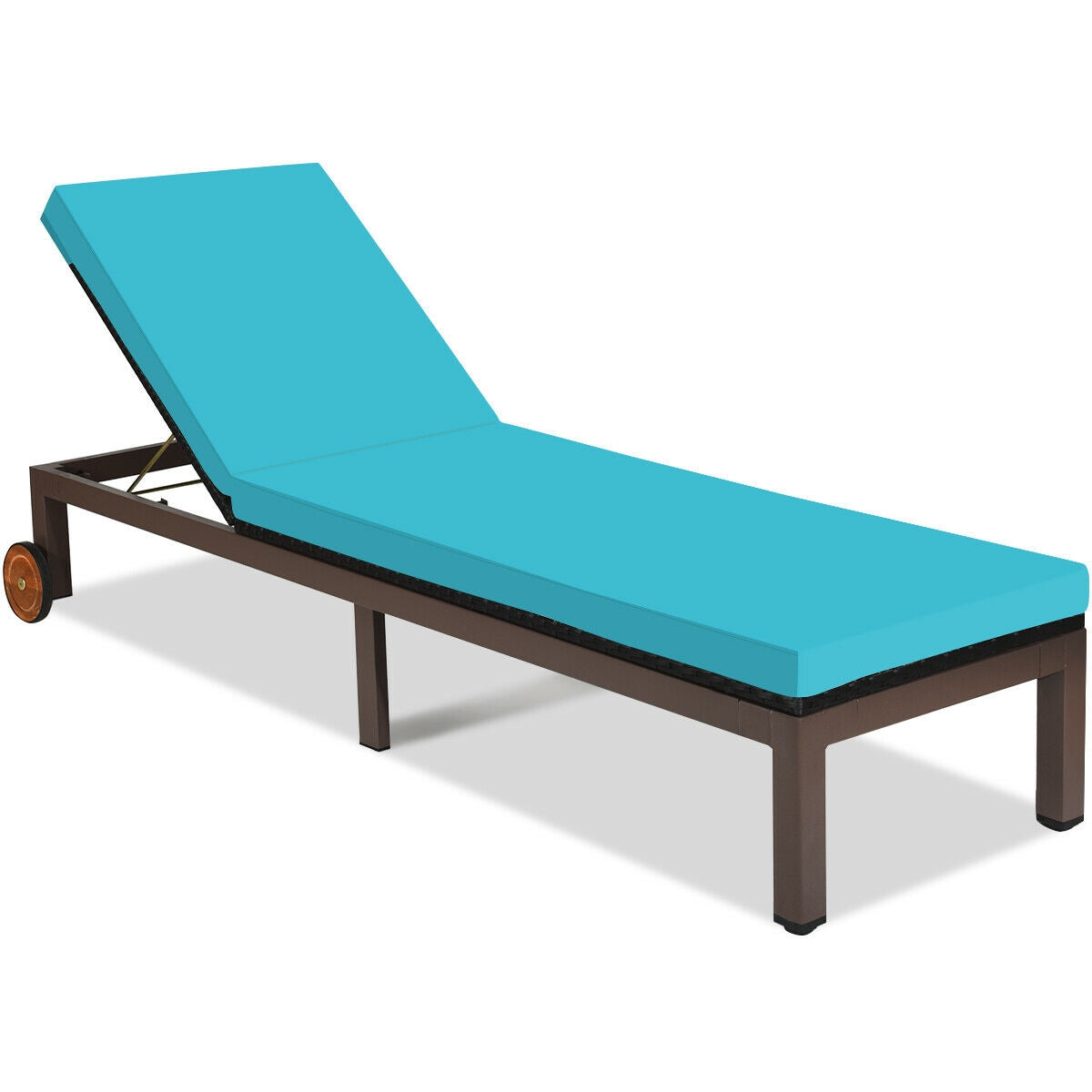 Adjustable Patio Chaise Lounge Chair with Cushion