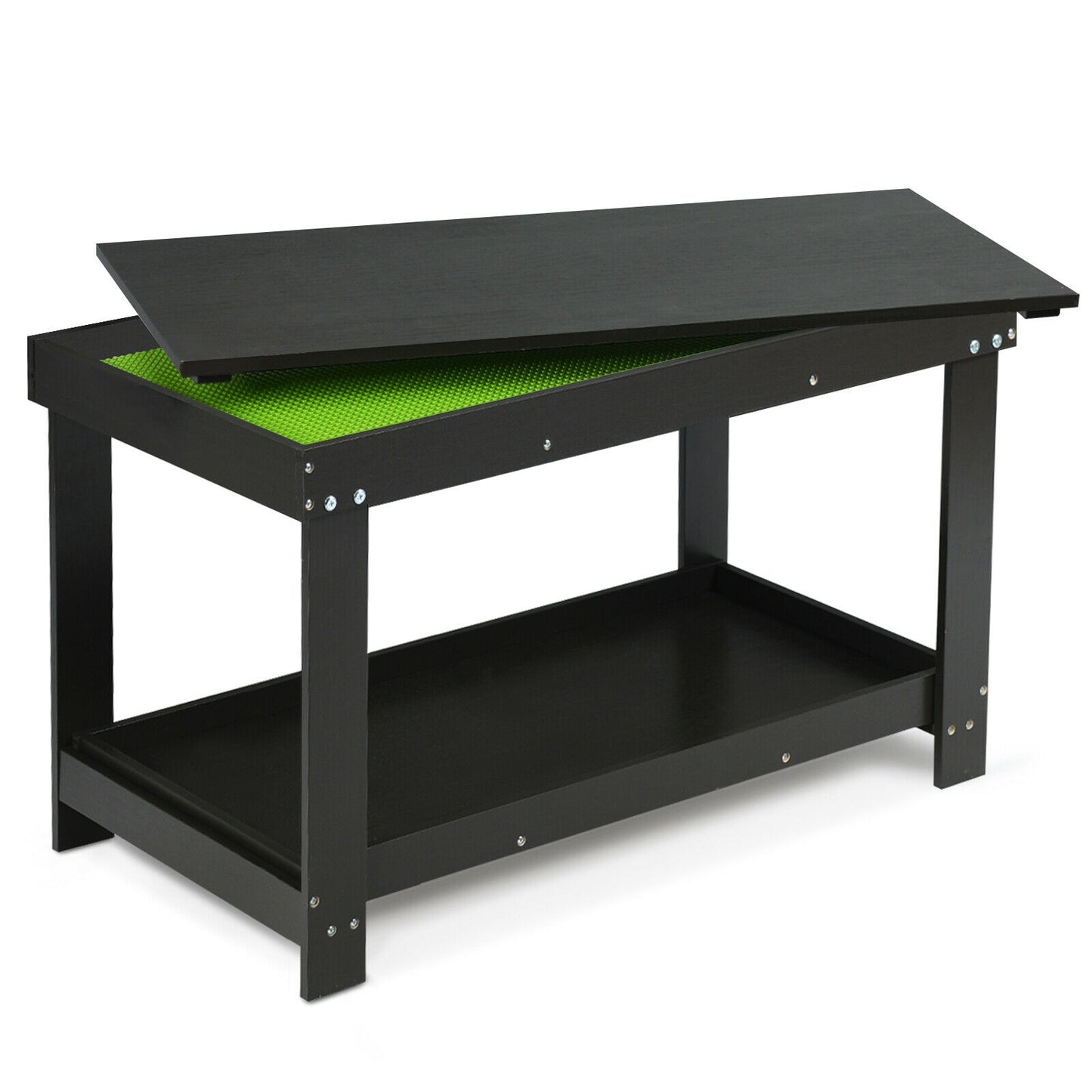 Kids Activity Play Table with Storage - Solid Pine Wood