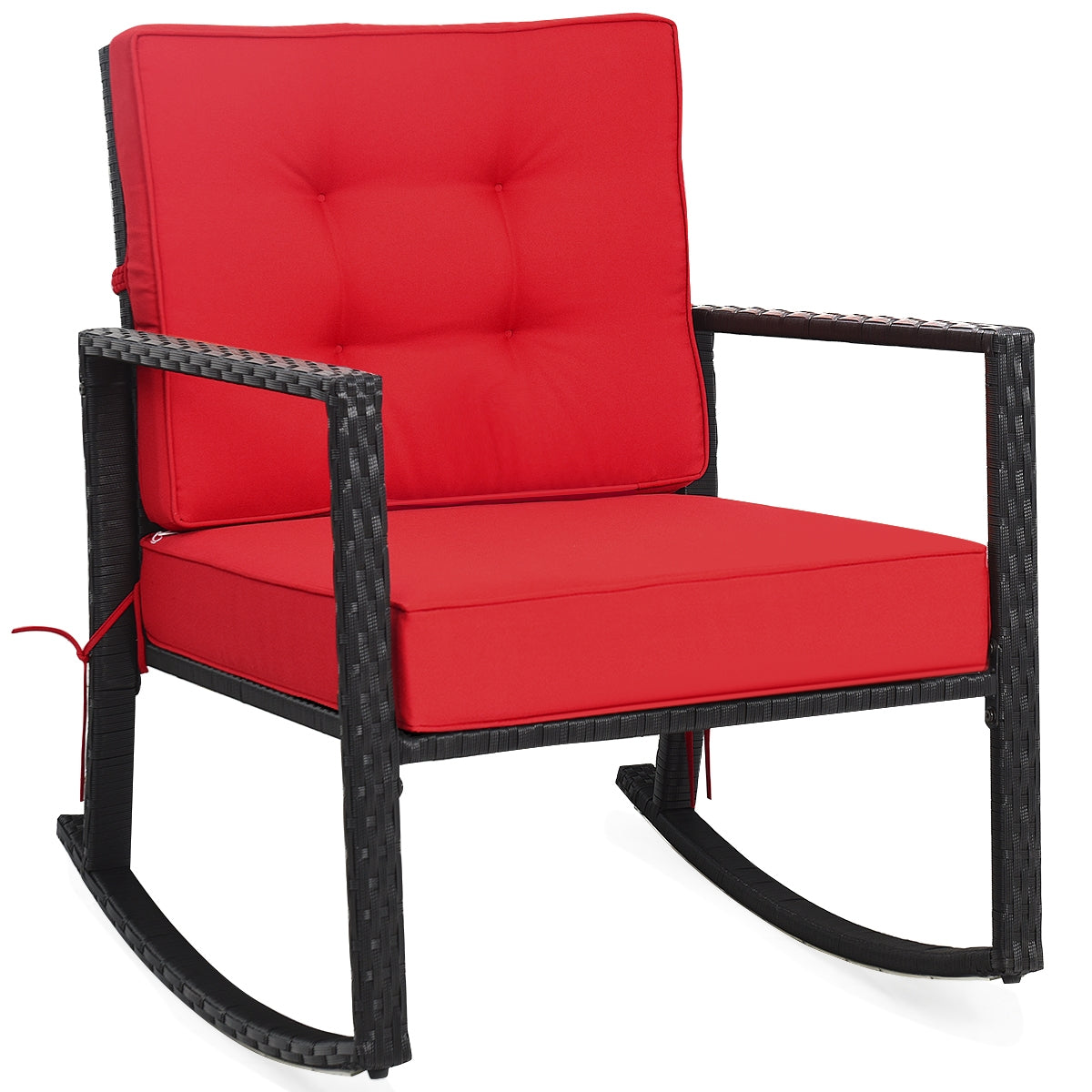 Rattan Rocking Chair with Cushion for Patio