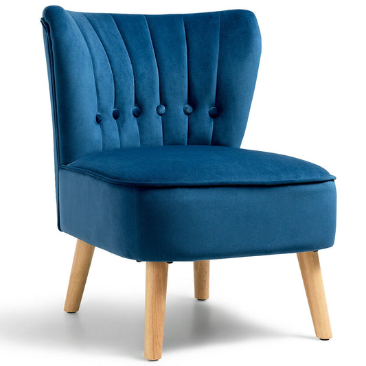 Tufted Velvet Accent Chair Armless Leisure Seat
