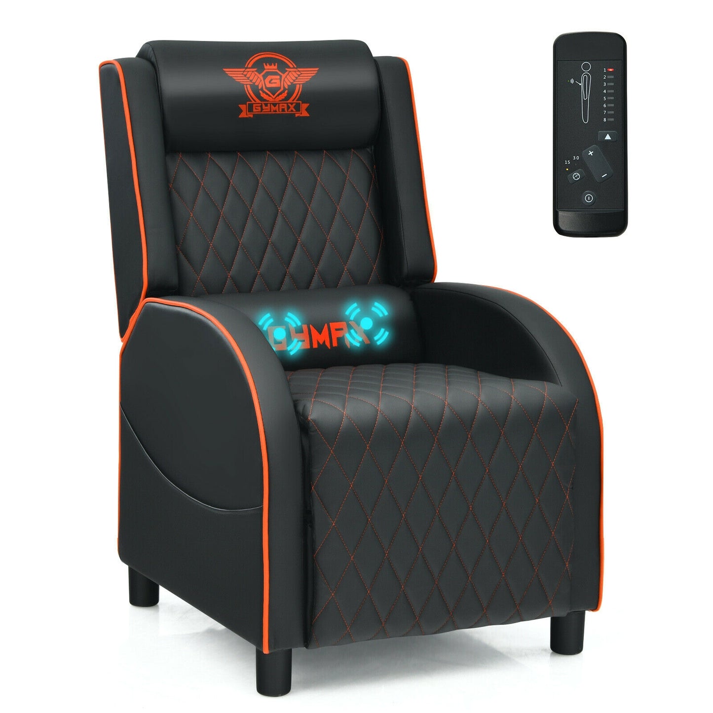 Gaming Recliner Chair with Massage and Adjustable Backrest