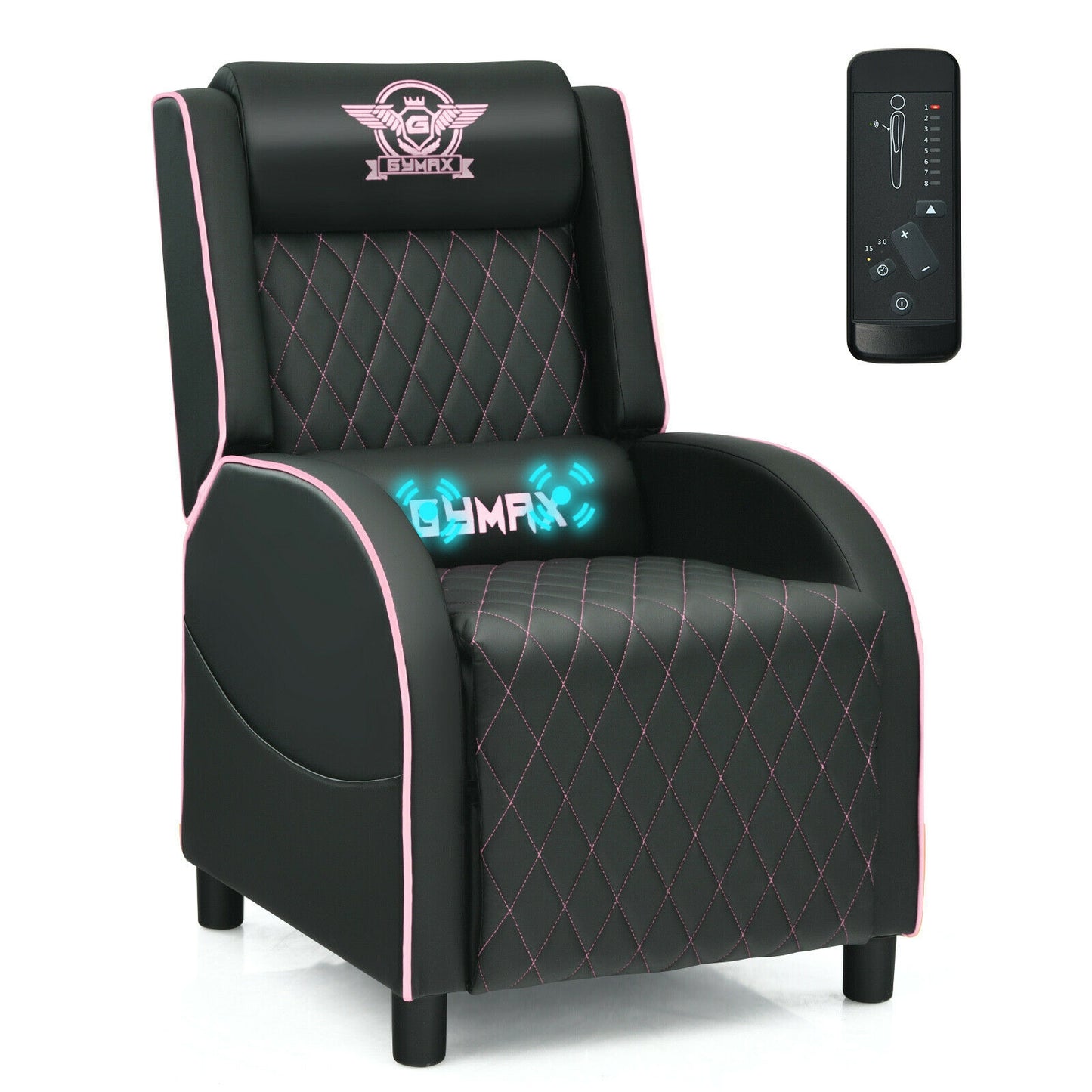 Gaming Recliner Chair with Massage and Adjustable Backrest