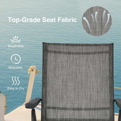 Foldable Chaise Lounge Chair with Adjustable Backrest