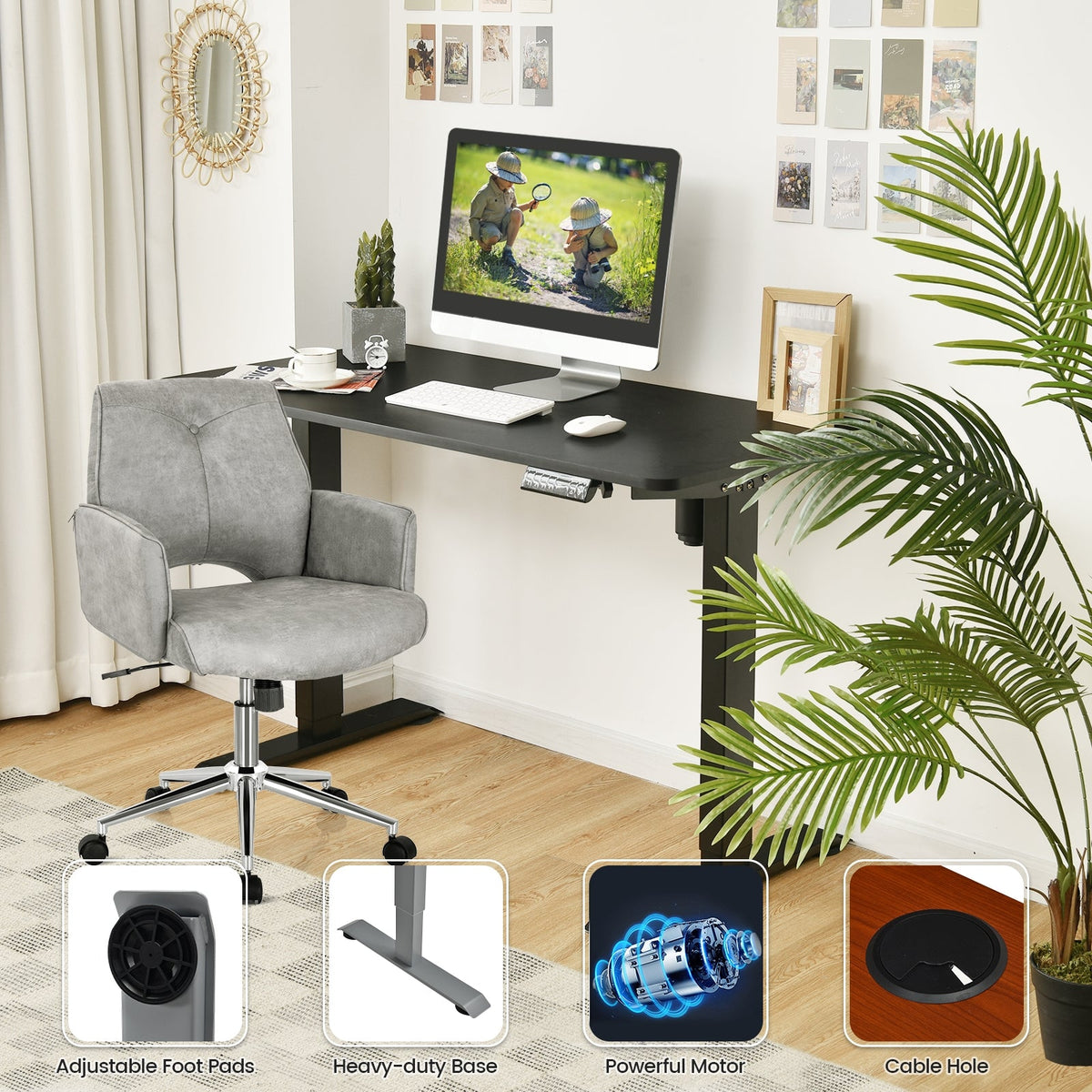 Electric Height Adjustable Standing Desk with Memory Controller