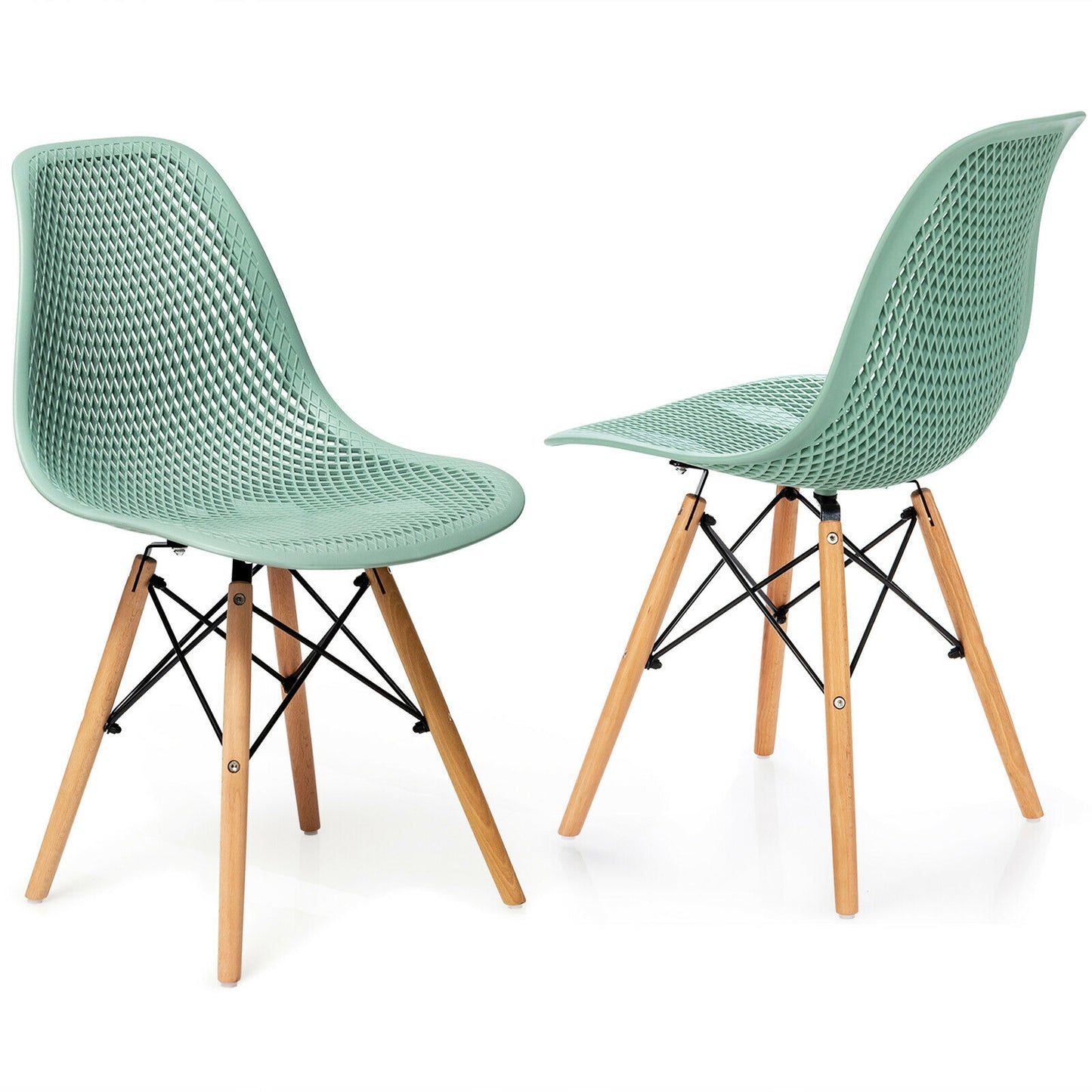 Modern Dining Chairs Set of 2 with Wood Legs