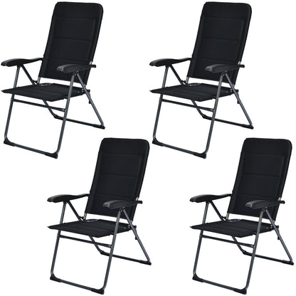 Folding Patio Dining Chairs Set of 4 with Adjustable Backrest