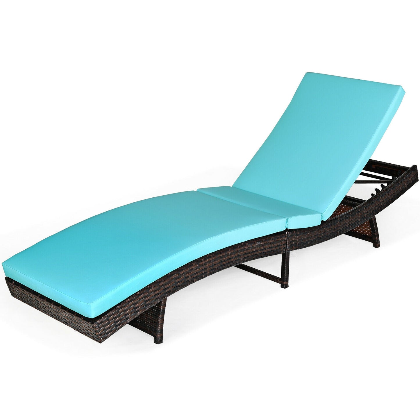 Folding Chaise Lounge with 5-Position Adjustable Backrest