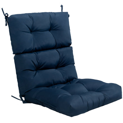 Tufted Outdoor Chair Cushion 44x22 Inch High Back Pad