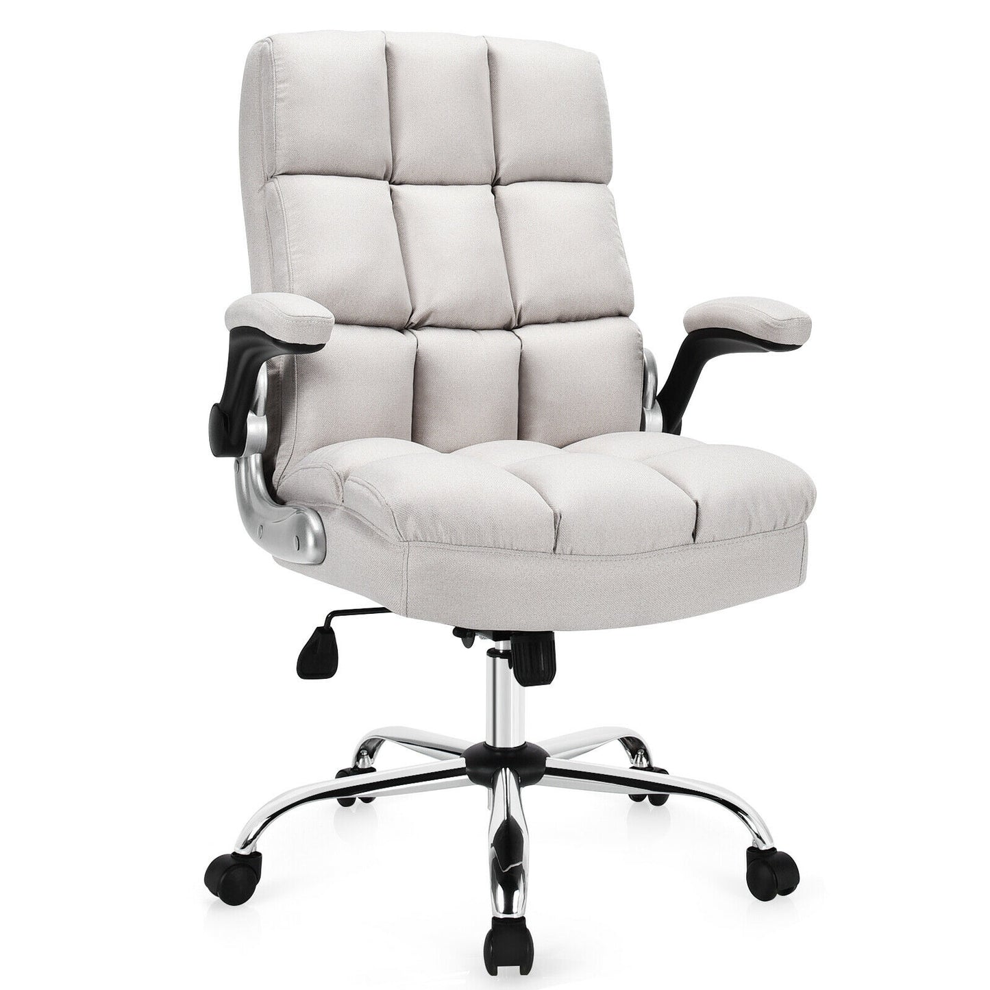 High Back Swivel Office Chair with Flip-Up Arms - 400 lbs